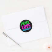 Sticker Rond Peace Love Audiology (Enveloppe)