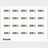 Sticker Rond Peace Love Bananas (Feuille)