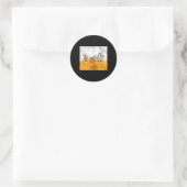 Sticker Rond Peace Love Basket (Sac)