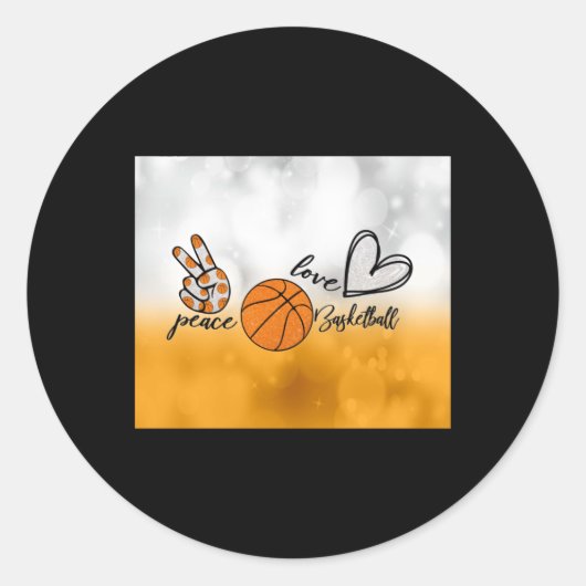 Sticker Rond Peace Love Basket (Devant)