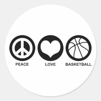 Sticker Rond Peace Love Basket