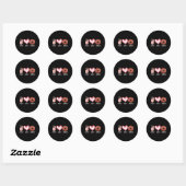 Sticker Rond Peace Love beignets chocolat Doughnut garçon fille (Feuille)