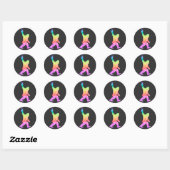Sticker Rond Peace Love Bigfoot (Feuille)