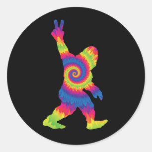 Sticker Rond Peace Love Bigfoot - Amateurs de Bigfoot