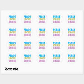 Sticker Rond Peace Love Choice (Feuille)