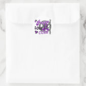 Sticker Rond Peace Love Cure 2 Chiari Malformation (Sac)
