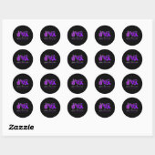Sticker Rond Peace love cure Pancreatic Cancer Awareness mois (Feuille)