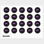 Sticker Rond Peace Love Cure Purple Ribbon Alzheimer Lauréats d (Feuille)