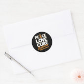 Sticker Rond Peace Love Cure Support Leukemia Sensibilisation R (Enveloppe)
