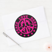Sticker Rond Peace Love Derby (Enveloppe)