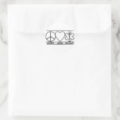 Sticker Rond Peace Love et EMTs (Sac)