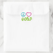 Sticker Rond Peace Love Golf (Sac)