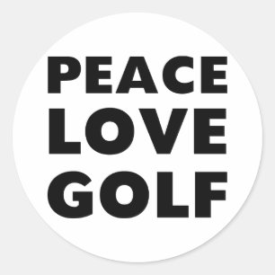 Sticker Rond Peace Love Golf