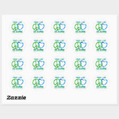 Sticker Rond Peace Love ICE SKATING (Feuille)
