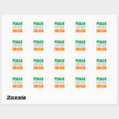 Sticker Rond Peace Love Irish (Feuille)