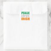 Sticker Rond Peace Love Irish (Sac)