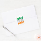 Sticker Rond Peace Love Irish (Enveloppe)