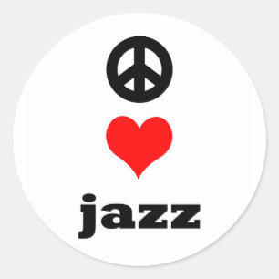 Sticker Rond peace Love Jazz