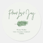 Sticker Rond "Peace Love Joy" (Devant)