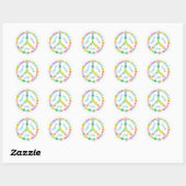 Sticker Rond Peace Love Joy (Feuille)