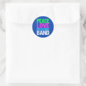 Sticker Rond Peace Love Marching (Sac)
