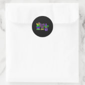 Sticker Rond Peace Love Mardi Gras (Sac)
