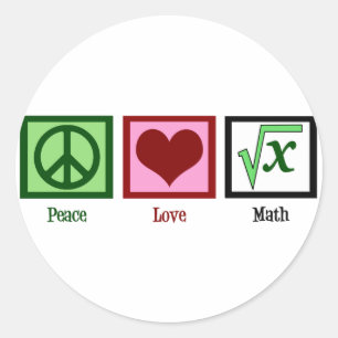 Sticker Rond Peace Love Math