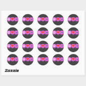 Sticker Rond Peace Love Mongolie (Feuille)