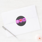 Sticker Rond Peace Love Mongolie (Enveloppe)