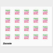 Sticker Rond Peace Love Nepal (Feuille)