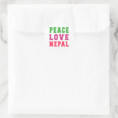 Sticker Rond Peace Love Nepal (Sac)