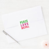 Sticker Rond Peace Love Nepal (Enveloppe)