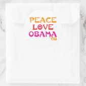 Sticker Rond Peace Love Obama (Sac)