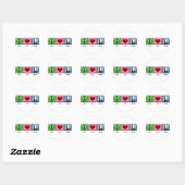 Sticker Rond Peace Love Pandas (Feuille)