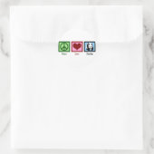 Sticker Rond Peace Love Pandas (Sac)