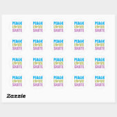 Sticker Rond Peace Love Pate (Feuille)