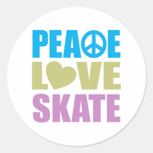 Sticker Rond Peace Love Pate