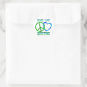 Sticker Rond Peace Love QUILTING (Sac)