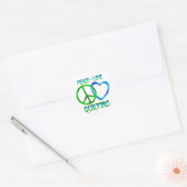 Sticker Rond Peace Love QUILTING (Enveloppe)