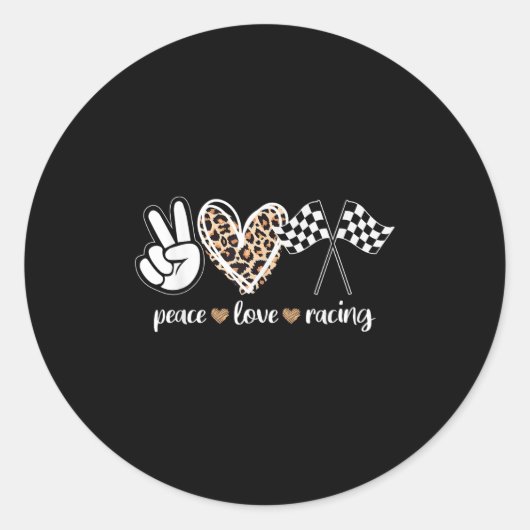 Sticker Rond Peace Love Racing (Devant)