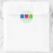 Sticker Rond Peace Love Recycle (Sac)