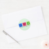 Sticker Rond Peace Love Recycle (Enveloppe)
