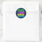 Sticker Rond Peace Love Ressources humaines Gestionnaire de bur (Sac)