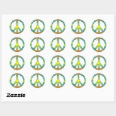 Sticker Rond Peace Love Running (Feuille)