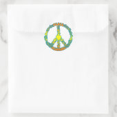 Sticker Rond Peace Love Running (Sac)
