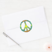 Sticker Rond Peace Love Running (Enveloppe)
