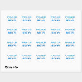 Sticker Rond Peace Love Sci-Fi (Feuille)