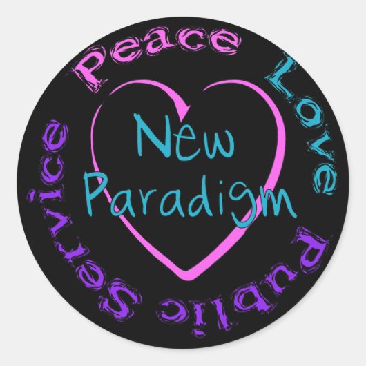 Sticker Rond Peace Love Service (Devant)