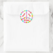 Sticker Rond Peace Love Super (Sac)