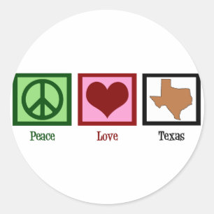 Sticker Rond Peace Love Texas